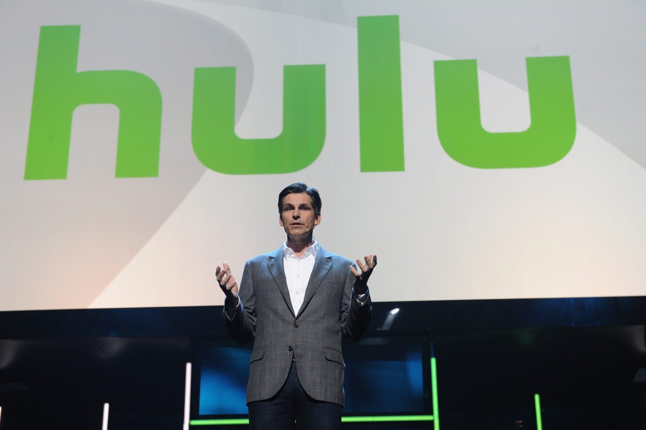 NEW YORK, NY - APRIL 29: CEO of Hulu Mike Hopkins speaks onstage at the 2015 Hulu Upfront Presentation at Hammerstein Ballroom on April 29, 2015 in New York City.