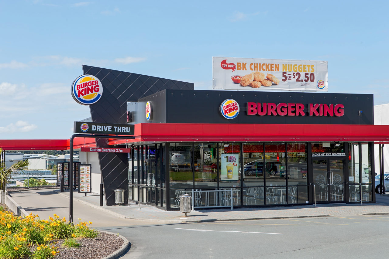 AUCKLAND, NEW ZEALAND - DECEMBER 29: Burger King Restaurant on December 29, 2014 in Auckland, New Zealand. The NZX 50 Index is the main stock market index in New Zealand and is comprised of the biggest stocks trading on the New Zealand Stock Exchange.
