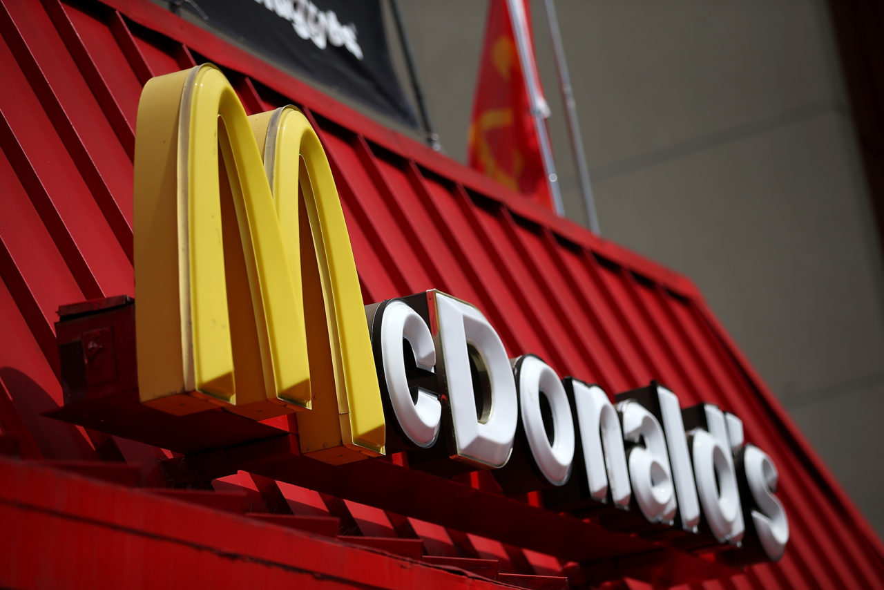 SAN FRANCISCO, CA - APRIL 22: A sign is posted on the exterior of a McDonald's restaurant on April 22, 2015 in San Francisco, California. McDonald's reported a decline in first quarter revenues with a profit of $811.5 million, or 84 cents a share compared to $1.2 billion, or $1.21 a share, one year ago.