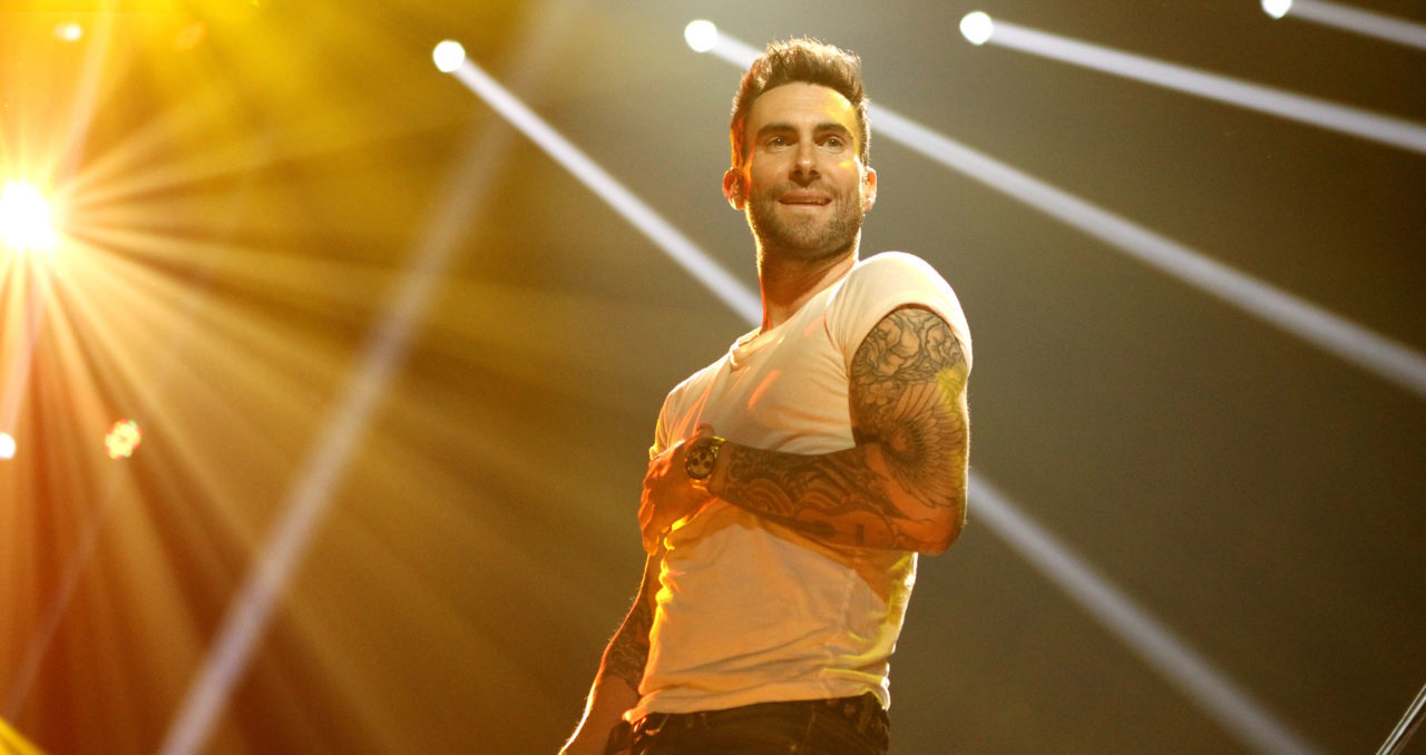 INDIANAPOLIS, IN - FEBRUARY 02: Singer Adam Levine performs onstage during VH1's Super Bowl Fan Jam at Indiana State Fairgrounds, Pepsi Coliseum on February 2, 2012 in Indianapolis, Indiana.