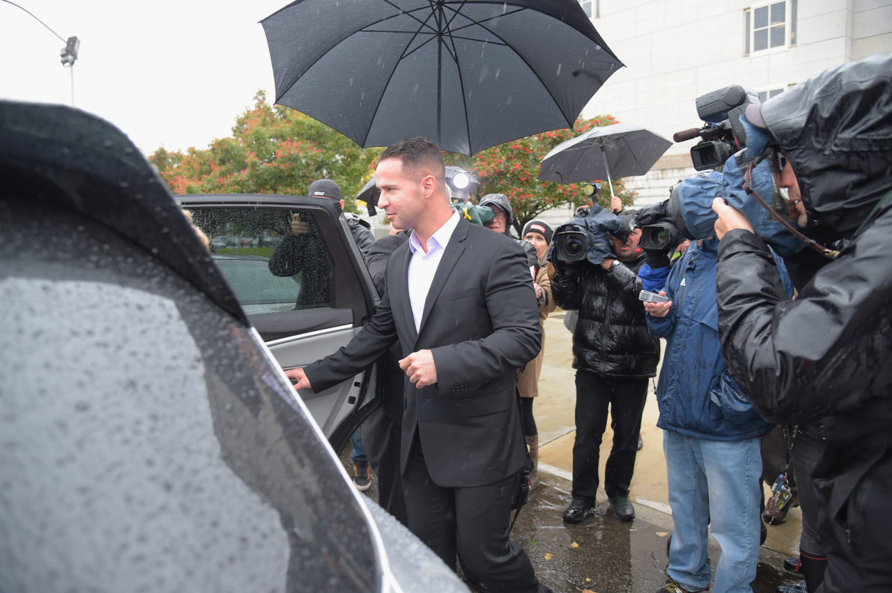 NEWARK, NJ - OCTOBER 23: Mike Sorrentino appears for his arraignment on tax fraud charges at the Martin Luther King Building and U.S. Courthouse on October 23, 2014 in Newark, New Jersey.