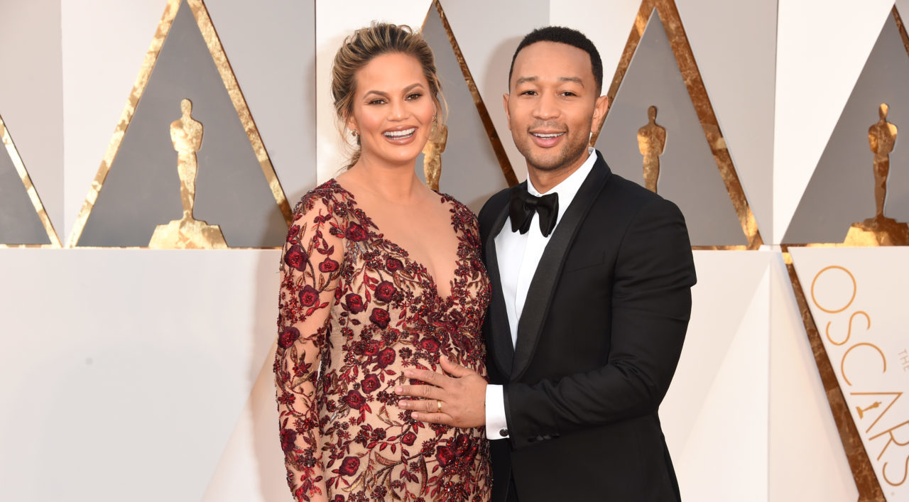 HOLLYWOOD, CA - FEBRUARY 28: Model Chrissy Teigen (L) and recording artist John Legend attend the 88th Annual Academy Awards at Hollywood & Highland Center on February 28, 2016 in Hollywood, California.1