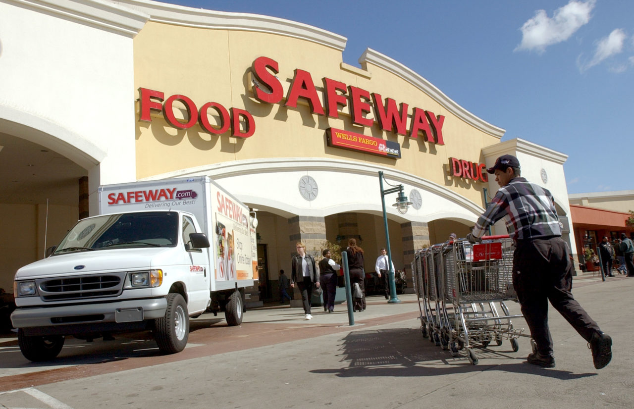 A new Safeway.com delivery van is parked in front of a Safeway store March 13, 2002 in San Francisco, CA. Safeway Inc. formally launched the Safeway.com grocery home delivery service to consumers living in the greater San Francisco Bay Area. Safeway will offer on-line service through GroceryWorks, an internet based home shopping service which is 50% owned by Safeway and 35% owned by Tesco PLC, the operator of Tesco.com, the worlds most successful seller of groceries on-line.