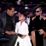 NEW YORK, NY - JANUARY 28: (L-R) Jay-Z, Blue Ivy and Beyonce attend the 60th Annual GRAMMY Awards at Madison Square Garden on January 28, 2018 in New York City. (Photo by Christopher Polk/Getty Images for NARAS)
