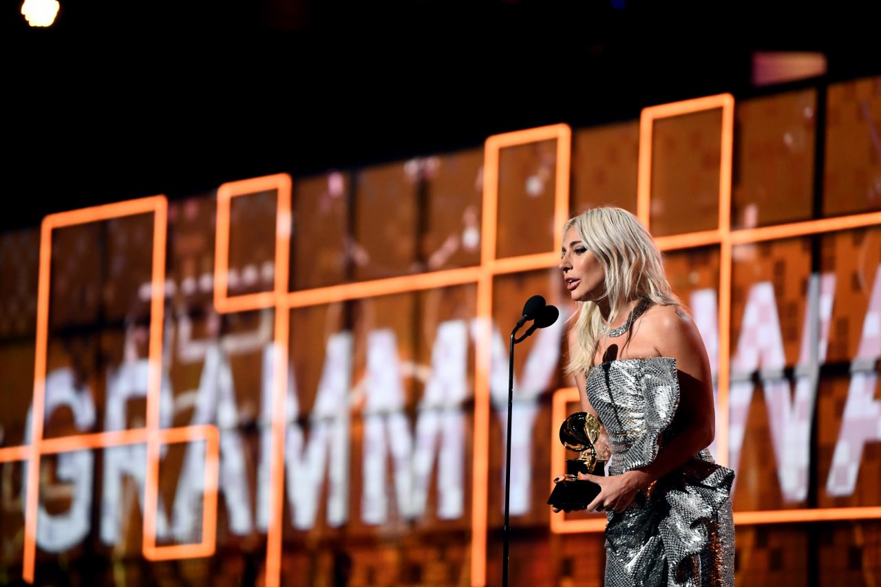 LOS ANGELES, CA - FEBRUARY 10: Lady Gaga on stage during the 61st Annual GRAMMY Awards at Staples Center on February 10, 2019 in Los Angeles, California. (Photo by Emma McIntyre/Getty Images for The Recording Academy)